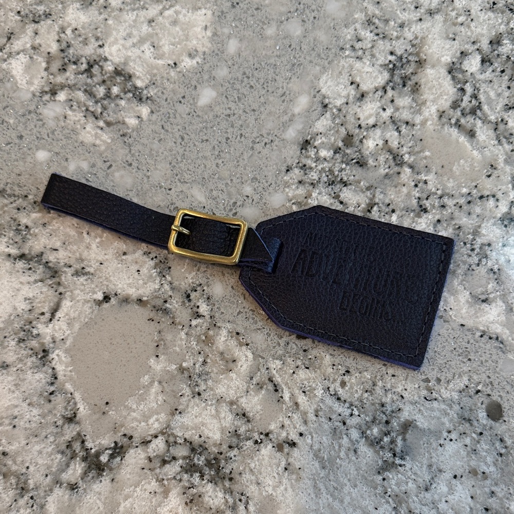 Cobalt Leather Luggage Tag (Portland Leather)